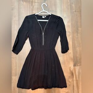 Twik Black Long Sleeve Dress with Zipper